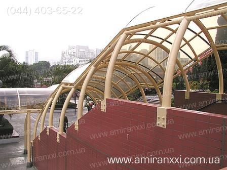 Применение монолитного поликарбоната в строительстве. Переход из поликарбоната.