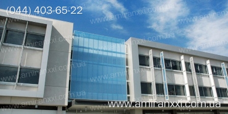 Применение монолитного поликарбоната в строительстве. Стена из поликарбоната.