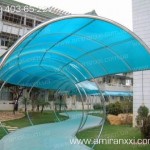 Применение монолитного поликарбоната в строительстве. Накрытие аллеи из поликарбоната.